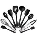 10-Piece Silicone Kitchen Utensils Set – Non-Stick Cooking Tools Kitchen Utensil Set Nixie black