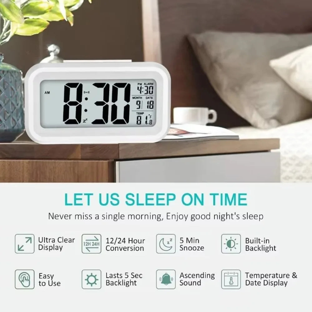 LED Digital Alarm Clock with Calendar & Backlight | Desktop