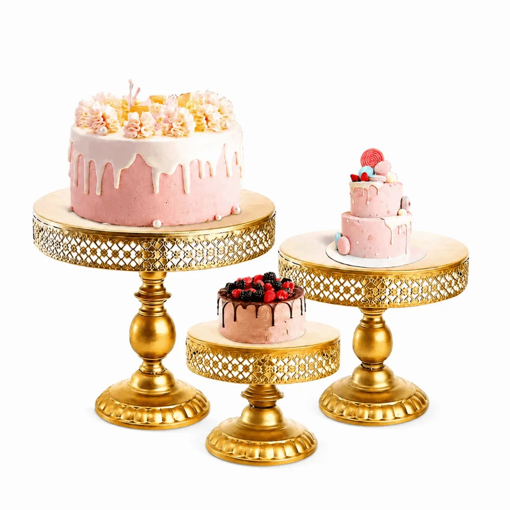 Gold Stainless Steel Cake Stand | Lace Dessert Display