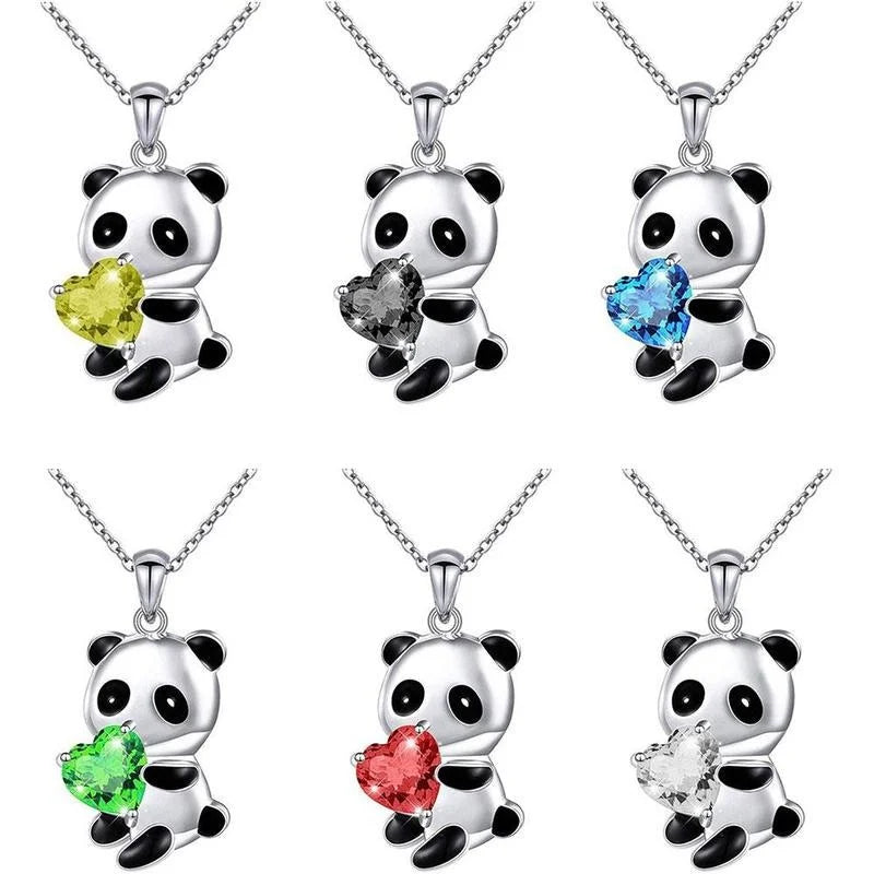 Panda Bear Zircon Pendant Necklace – Charm Choker for Women Pendant Necklace Nixie