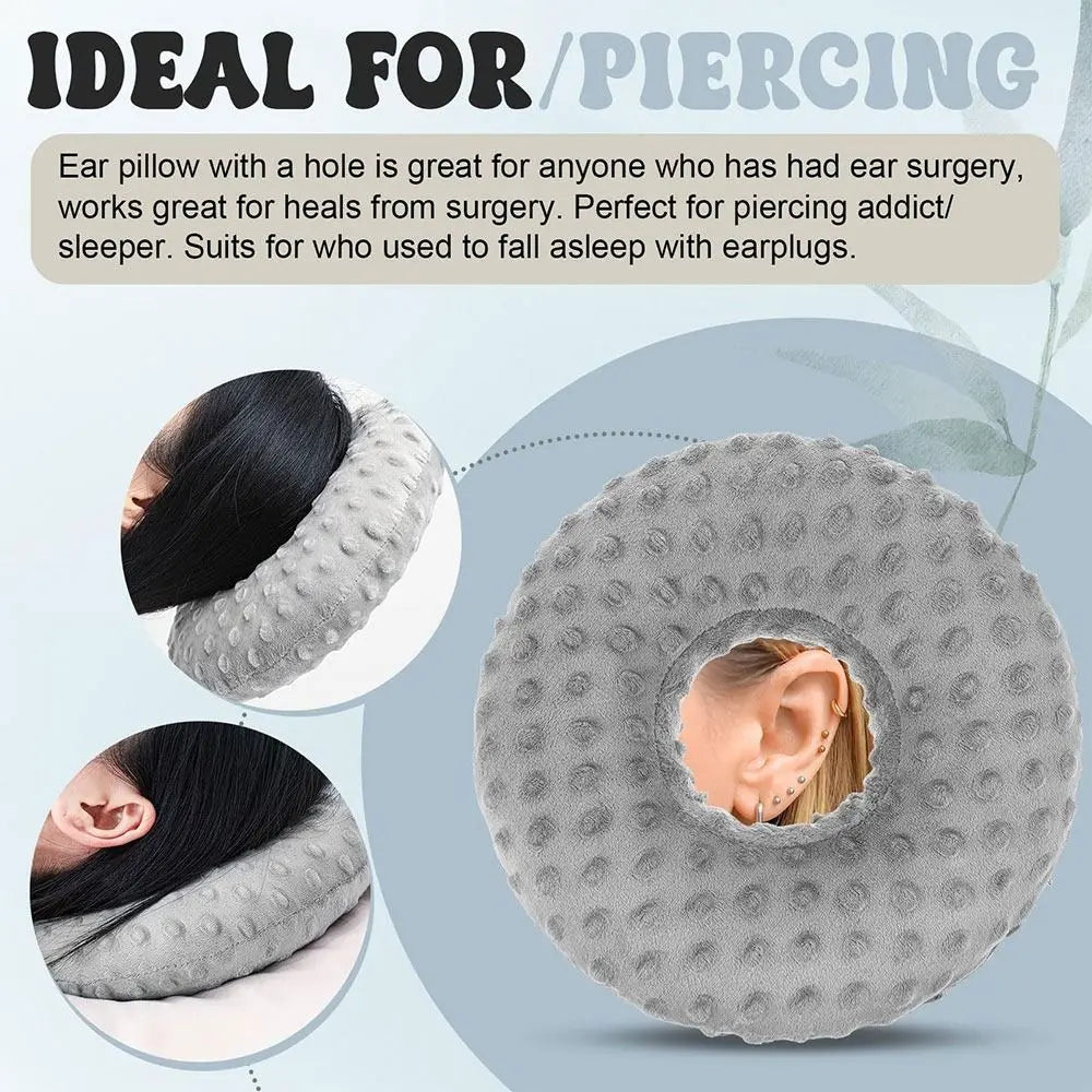 Cotton Ear Piercing Pillow with Ear Hole – Side Sleep Comfort Ear Piercing Pillow Nixie