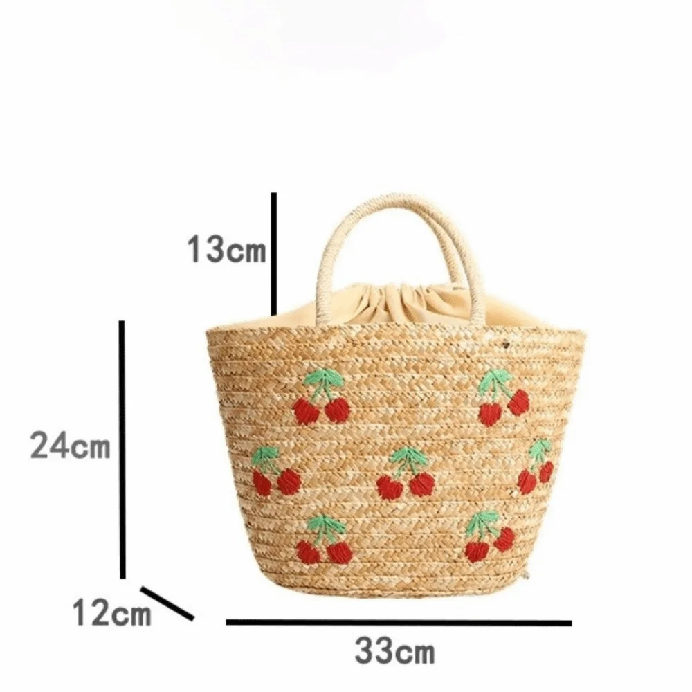 Embroidery Straw Tote Bag – Large Boho Shoulder Handbag Straw Tote Bag Nixie
