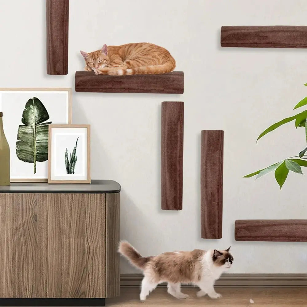 Wall Mounted Cat Scratch Board Self-Adhesive Climbing Scratcher