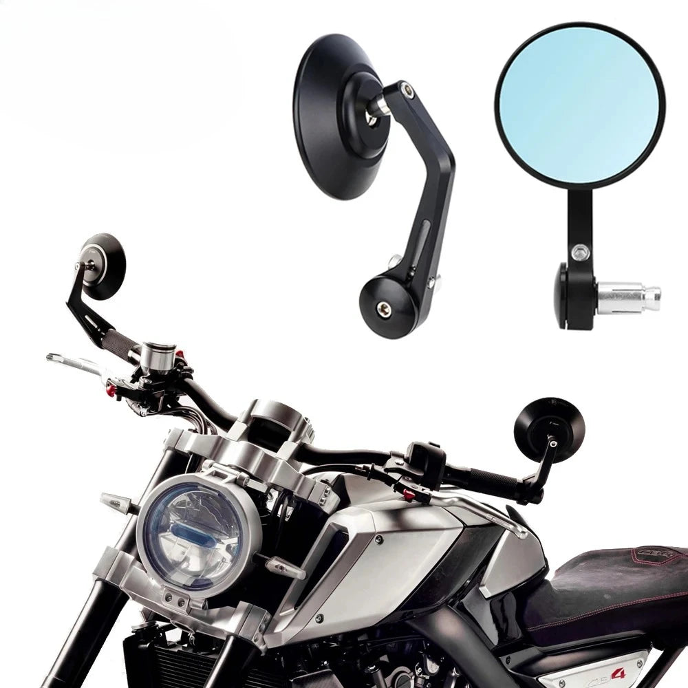 Universal CNC Bar End Mirrors – 7/8" 22mm Motorcycle Handlebar Motorcycle Bar End Mirrors Nixie Mirror