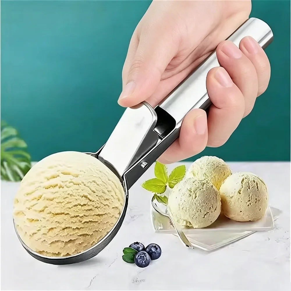 Stainless Steel Ice Cream & Fruit Ball Scoop – Dual-Purpose Ice Cream Scoop Nixie