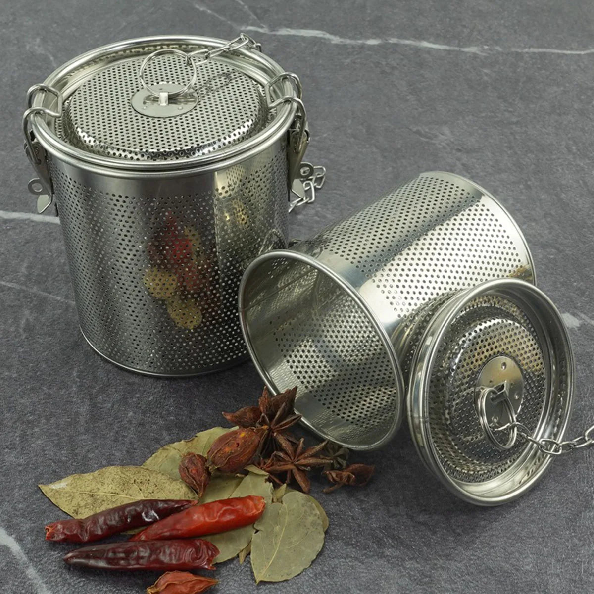 Stainless Steel Brine Basket Spice Strainer & Tea Infuser Cooking Strainer Basket Nixie