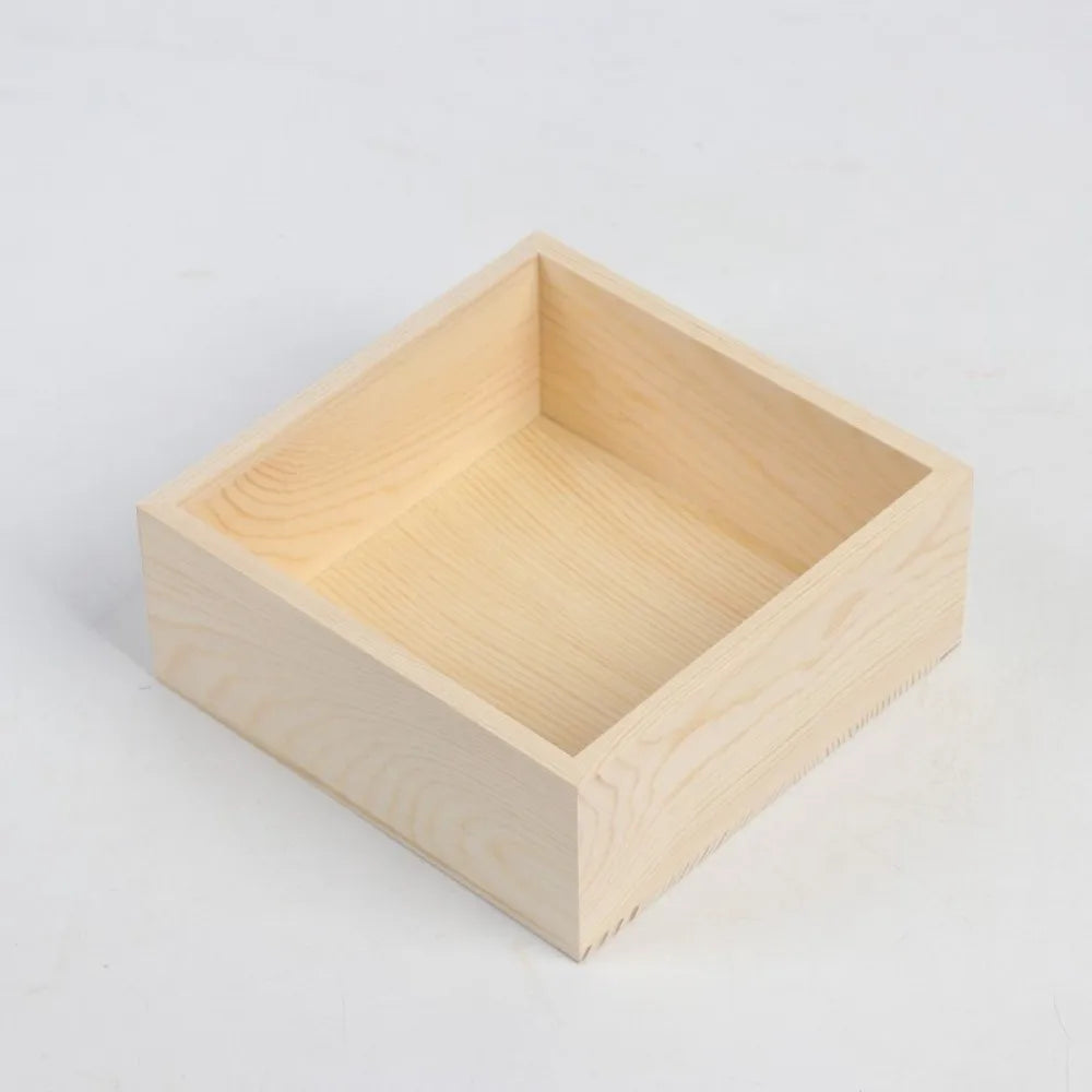 Portable Square Wooden Storage Box – DIY Paintable Organizer