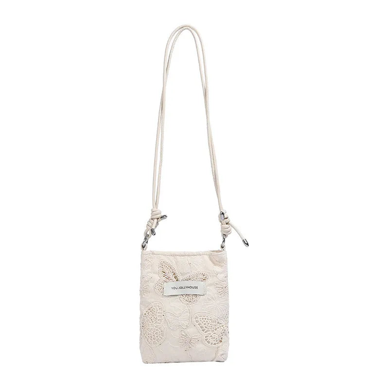 Korean Floral Embroidered Canvas Crossbody Bag | Nixie Crossbody Handbag Nixie Butterfly