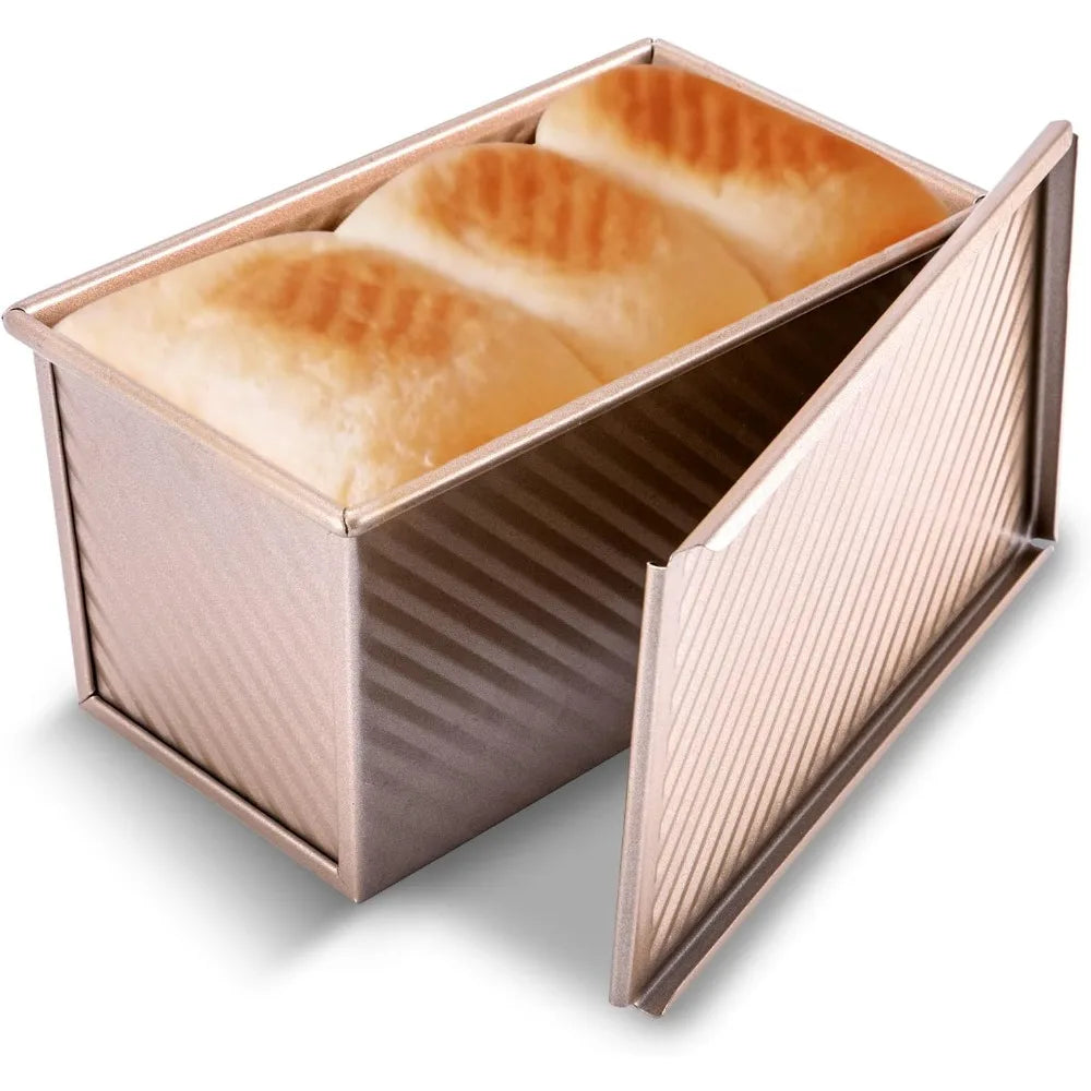 Non-Stick Carbon Steel Rectangle Loaf Pan with Lid | FEB.WIND Bread Loaf Pan Nixie