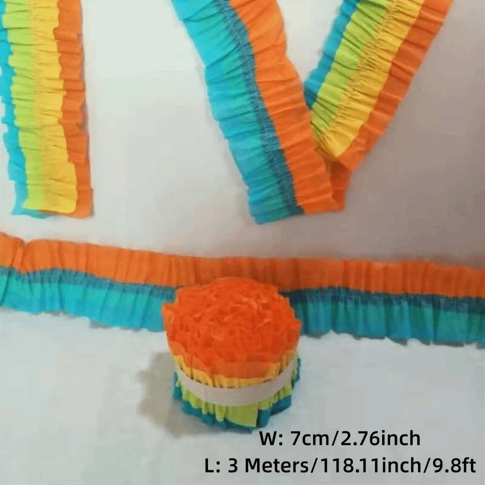 Macaron Crepe Paper Streamers 3M Heart Garland Party Decoration