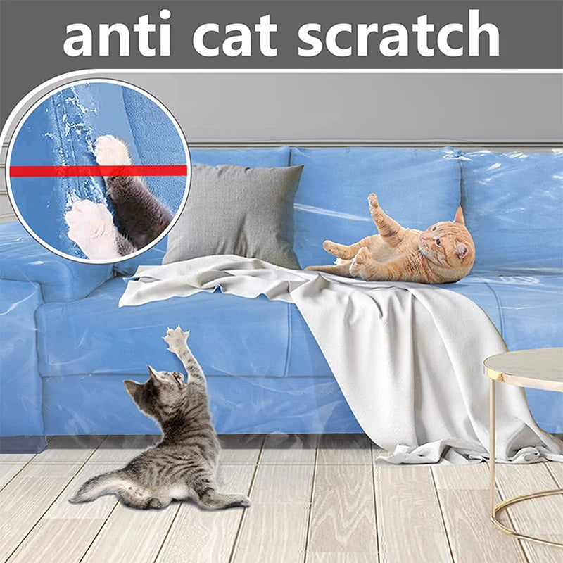 Transparent Plastic Sofa Cover – Cat & Dog Scratch Protector Sofa Protector Cover Nixie