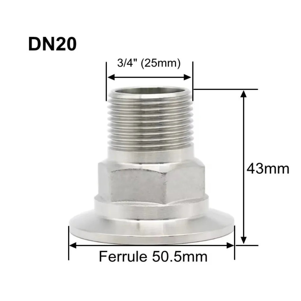 SS304 Stainless Steel Internal Thread Ferrule Clamp Fitting DN8-DN50 Pipe Ferrule Fitting Nixie DN20 Ferrule 50.5
