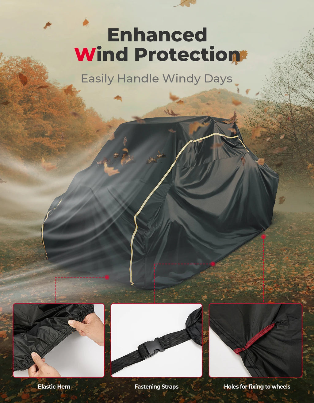 KEMIMOTO 4-Seater UTV Cover | Waterproof Oxford Fabric UTV Protective Cover Nixie