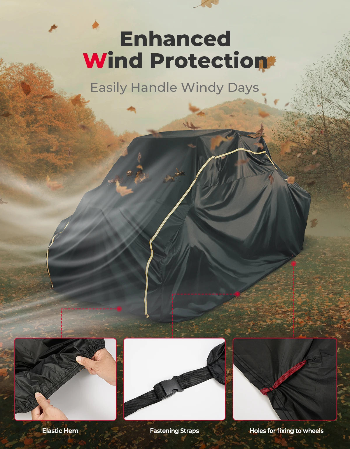 KEMIMOTO 4-Seater UTV Cover | Waterproof Oxford Fabric UTV Protective Cover Nixie
