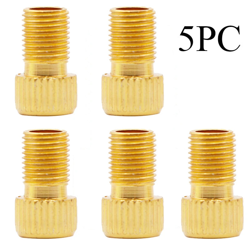 5-Pack Presta to Schrader Valve Adapter | Copper Bike Converter Bike Valve Adapter Nixie STRAIGHTGRAIN-5PC