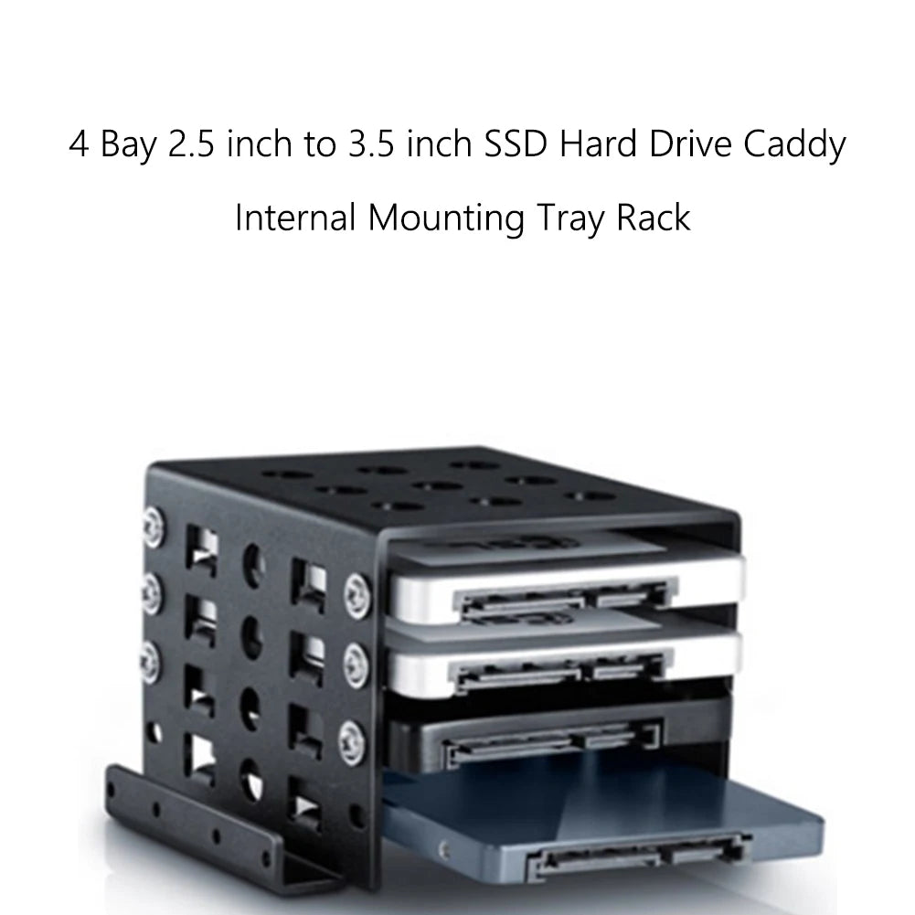 4-Bay 2.5" to 3.5" SSD Hard Drive Mounting Adapter Bracket Hard Drive Adapter Nixie
