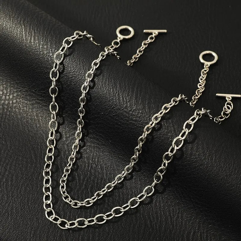 4pcs Hip Hop Thick Chain Collarbone Necklace Set – Unisex Chain Necklace Set Nixie