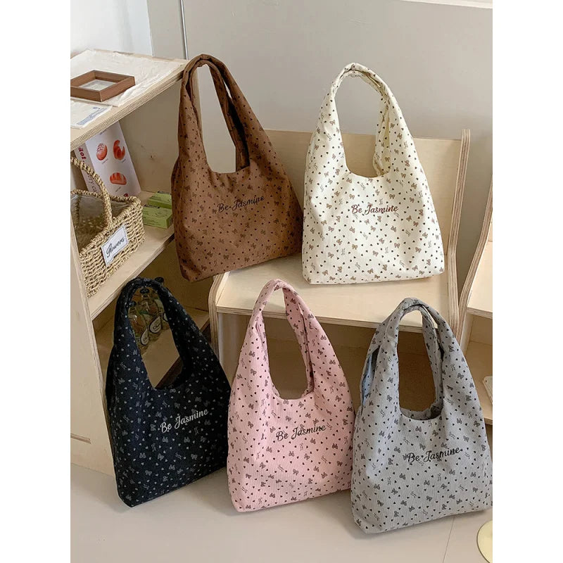 Korean Style Corduroy Tote Bag – Women's Casual Shoulder Bag Corduroy Tote Bag Nixie