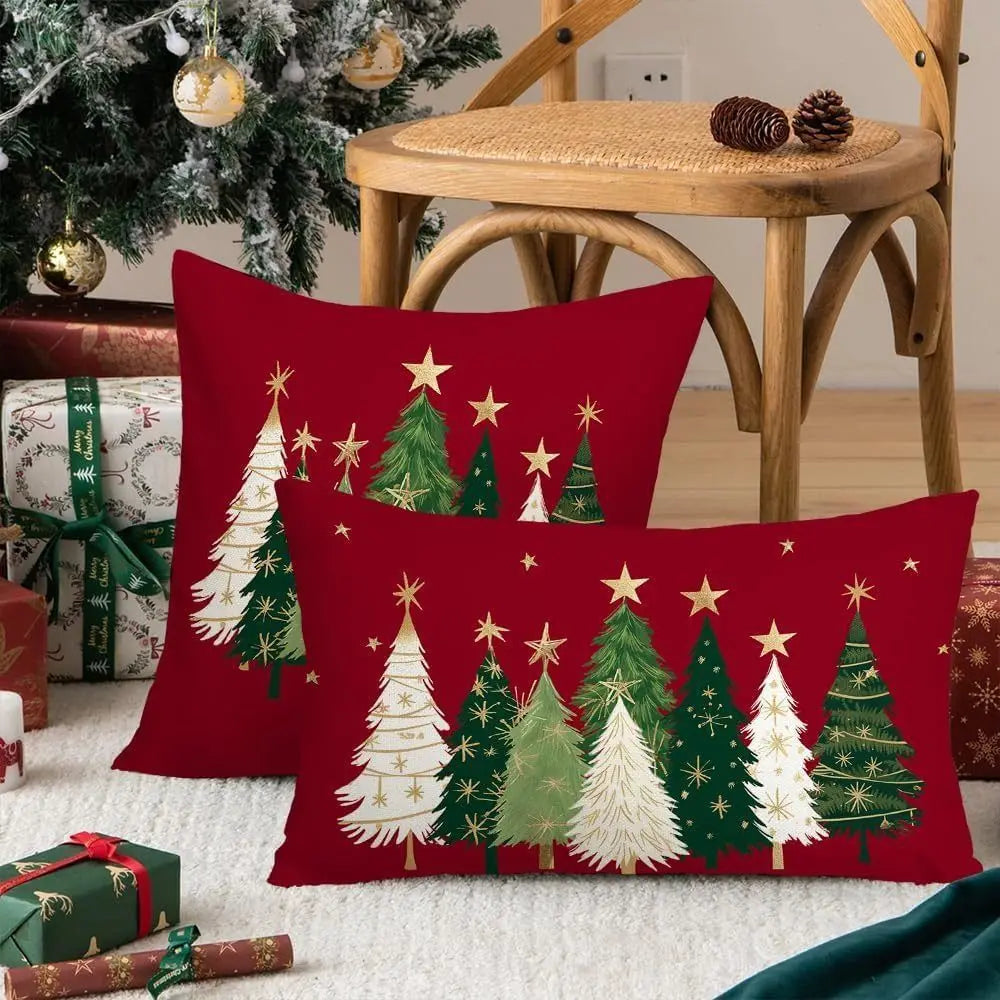 Christmas Tree Pillow Cover – Festive Xmas Cushion Cover