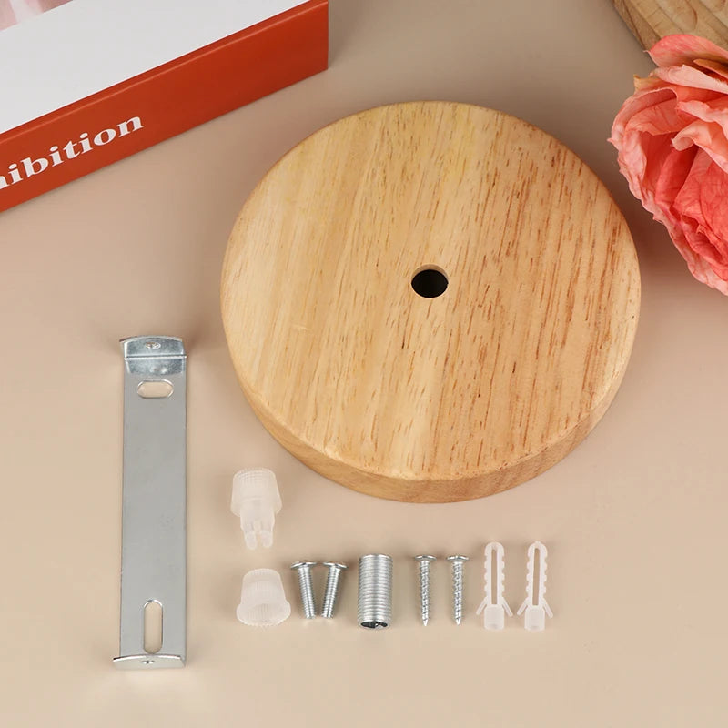 Wood Ceiling Plate Lamp Base 10/12cm – DIY Chandelier Holder Ceiling Lamp Base Nixie A6 12cm