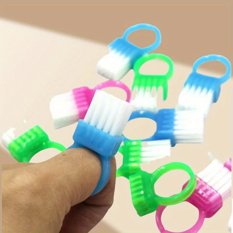 10Pc Mini Ring Nail Brush Set – Finger Grip Dust Cleaner | Nixie Nail Brush Set Nixie