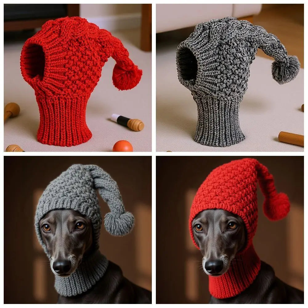 Knitted Dog Hat Yarn Puppy Hood Warm Ear Cover – S, M, L Dog Hat Nixie