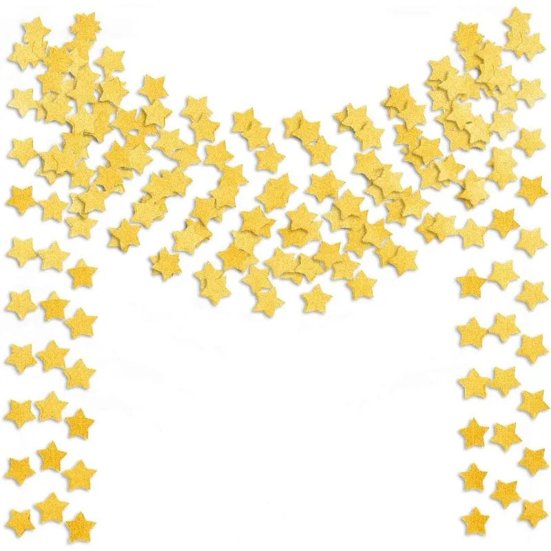 Gold Glitter Star Garland 2.5M – Party Hanging Banner Party Garland Banner Nixie 1PCS-Gold