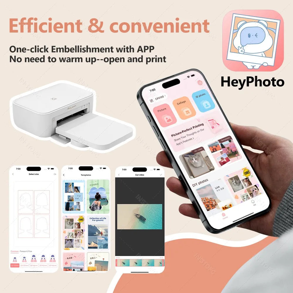 HPRT CP4100 Wireless 4x6 Photo Printer | Sublimation 300dpi Photo Printer Nixie