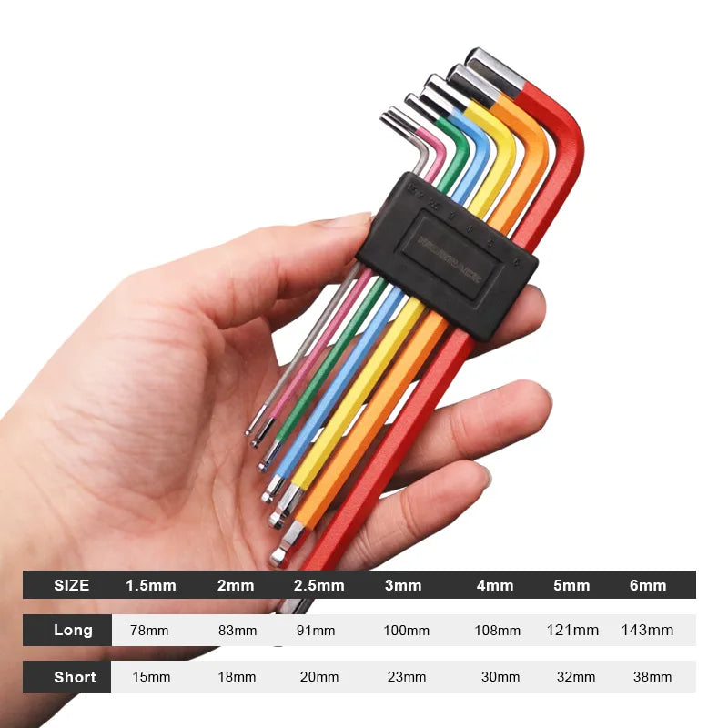 7-Piece Bike Hex Key Set – MTB & Road Bike Allen Wrench Kit Bike Hex Key Set Nixie