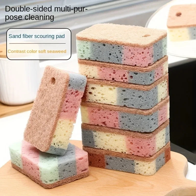 Double-Sided Microfiber Cleaning Sponge – Kitchen & Bathroom