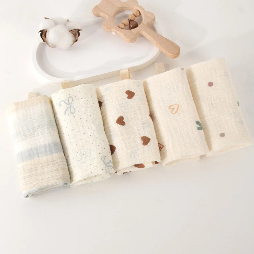 4-Layer Cotton Baby Washcloths – Soft Gauze Burp Cloths 3-5 Pack