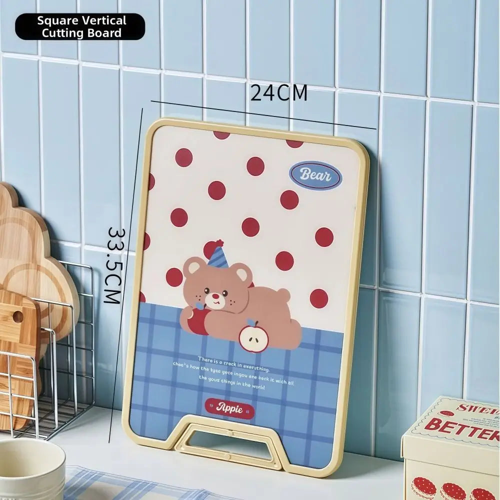 Food Grade Plastic Cutting Board Double Sided Non-Slip with Stand