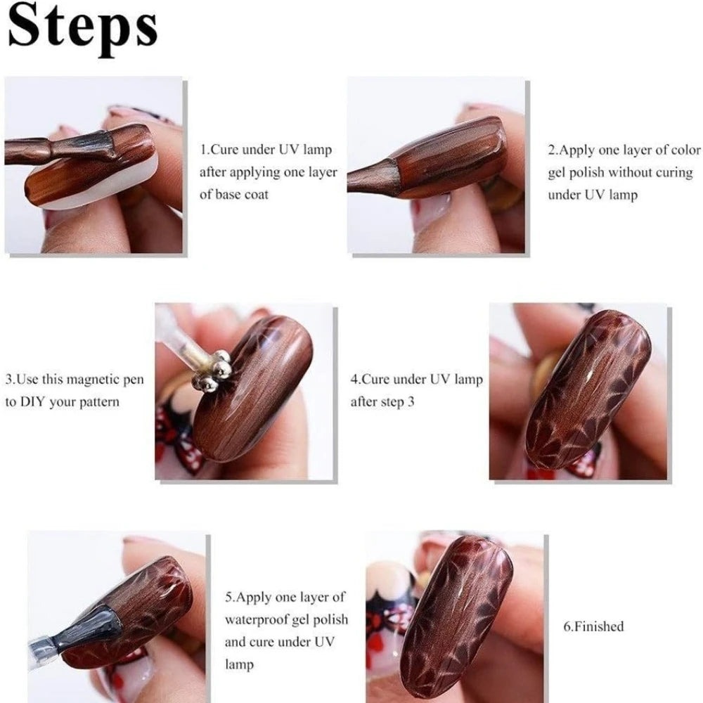Nixie Dual-Ended Cat Eye Nail Magnet – 3D Gel Polish Tool Nail Art Magnet Nixie