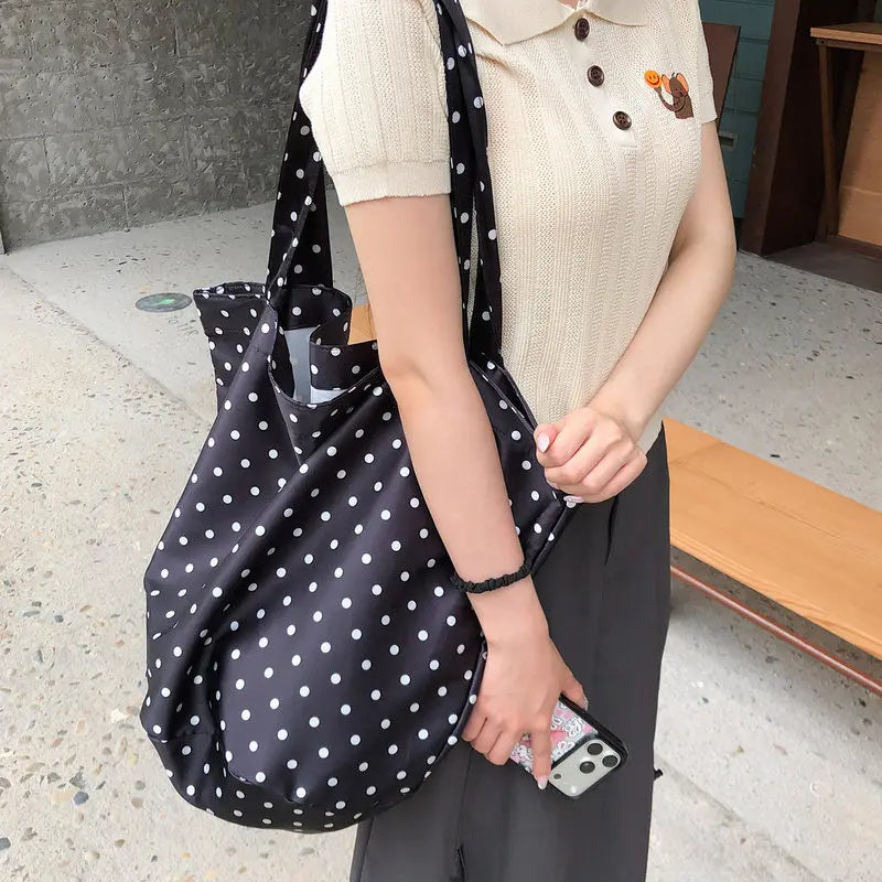 Nixie Retro Polka Dot Tote Bag – Large Women's Shoulder Bag Women's Tote Bag Nixie
