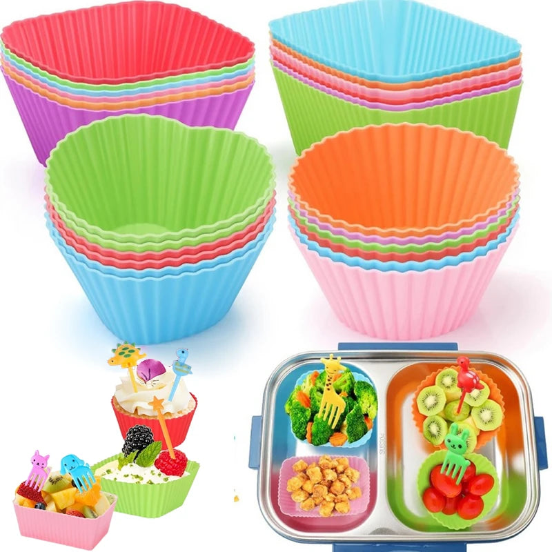 Silicone Bento Box Dividers & Cupcake Liners – 3/4 PCS Silicone Bento Dividers Nixie