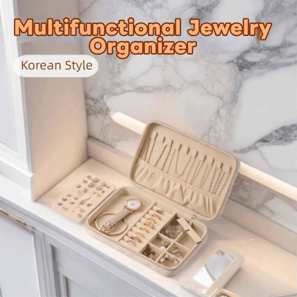Velvet Jewelry Box with Zipper & Removable Dividers Velvet Jewelry Box Nixie