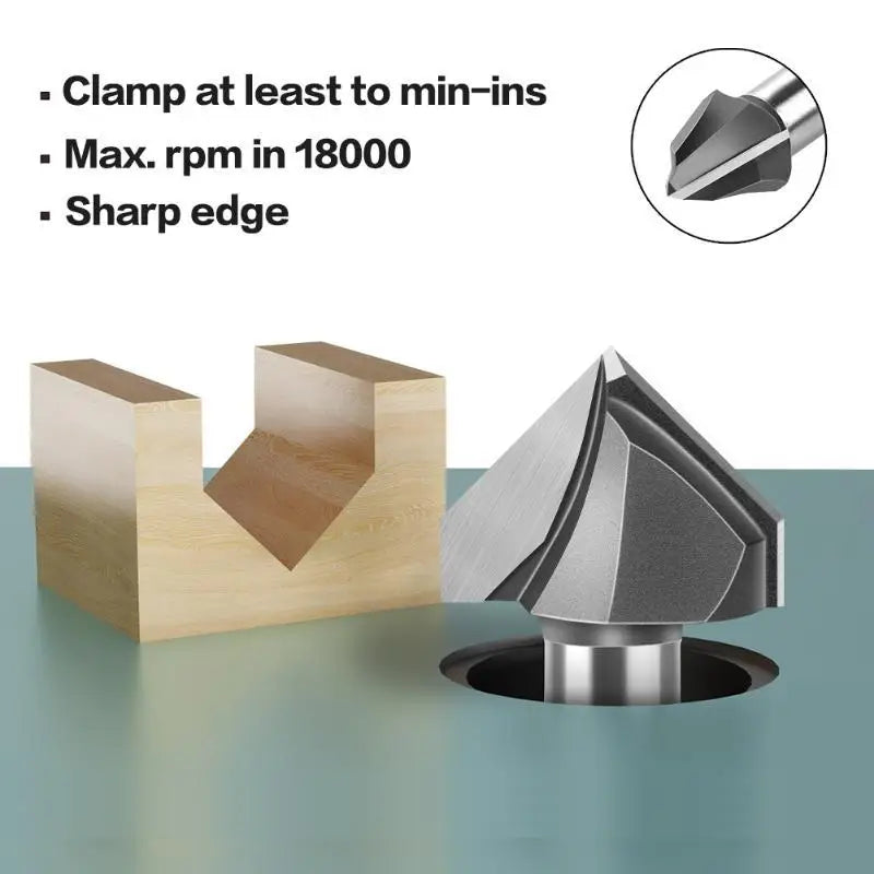 90° V-Groove Router Bit 1/4" & 1/2" Shank – Wood & ACP V-Groove Router Bit Nixie
