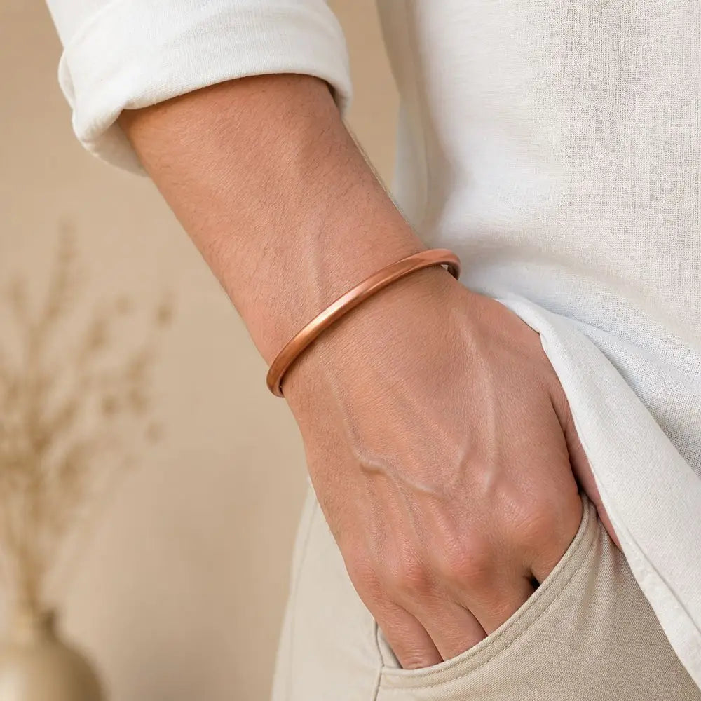 Pure Copper Adjustable Cuff Bangle Bracelet – Unisex