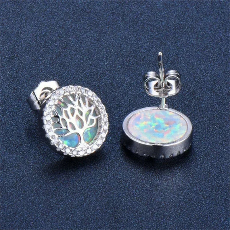 Rhinestone Round Tree Stud Earrings – Zinc Alloy Fashion Studs Stud Earrings Nixie