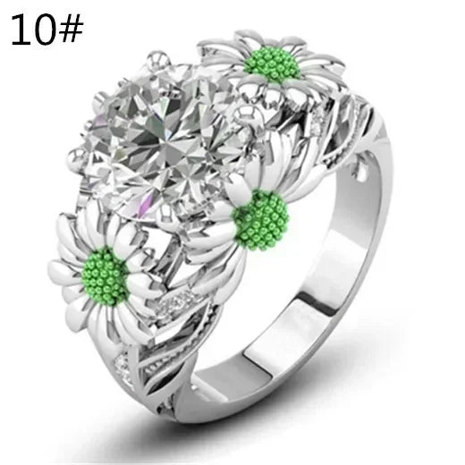 Women's Daisy Charm Silver-Plated Ring | Sizes 6–10 Fashion Ring Nixie