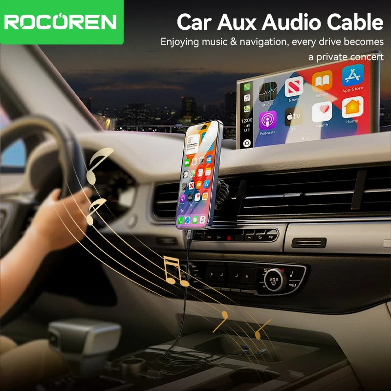 Rocoren 3.5mm Nylon Braided Aux Cable – Male to Male Audio Cord Audio Aux Cable Nixie