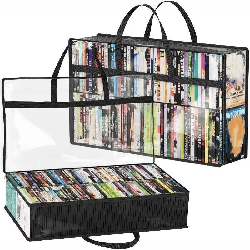 Transparent PVC Zipper Bag – DVD CD Book File Storage Organizer