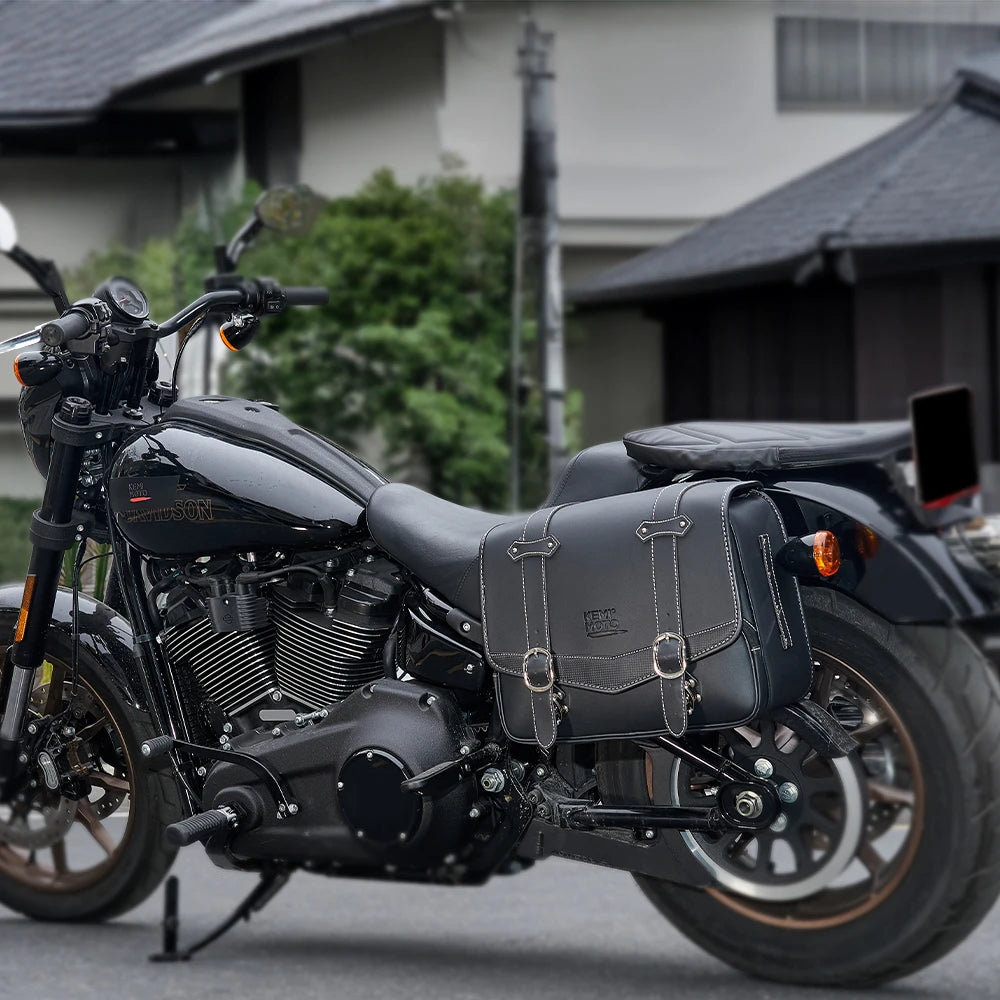 KEMIMOTO 20L Waterproof PU Leather Motorcycle Saddlebags Motorcycle Saddlebags Nixie