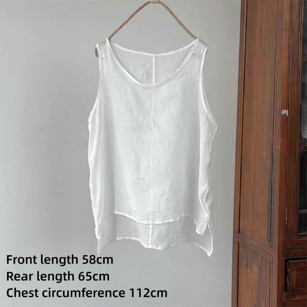 Women's Cotton Linen Sleeveless Vest – Loose Fit Tank Top Women's Tank Top Nixie