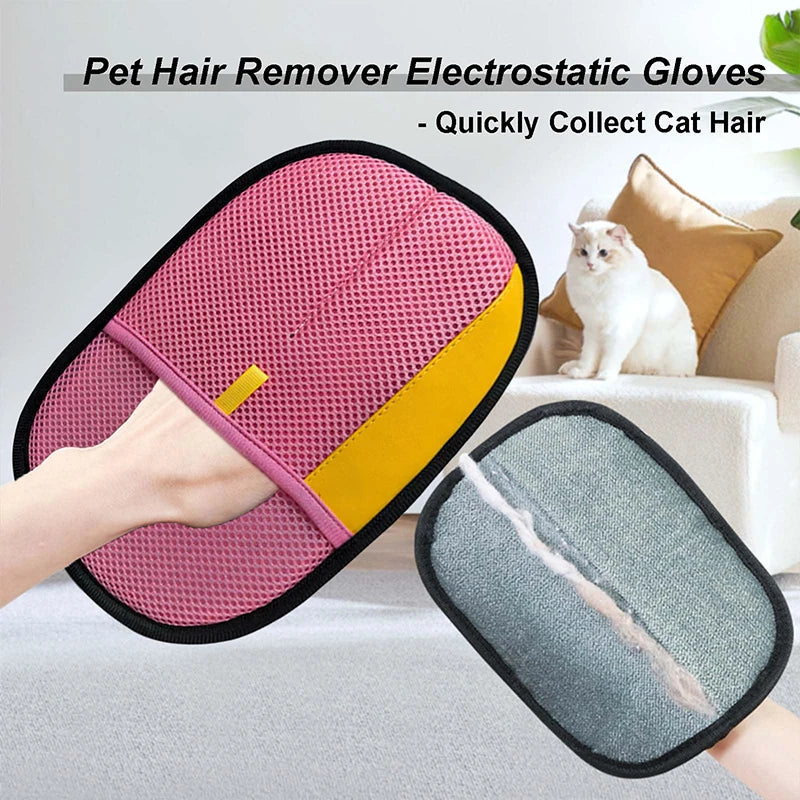 Pet Hair Remover Grooming Gloves for Cats & Dogs Pet Grooming Glove Nixie