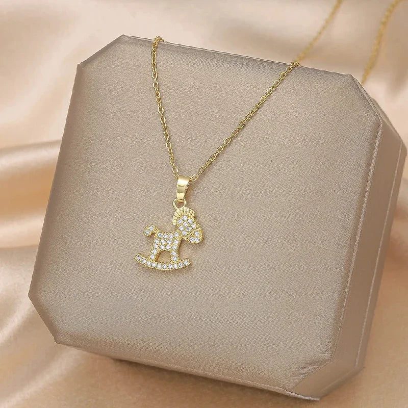 Animal Copper Pendant Gold Necklace – Collarbone Chain Pendant Necklace Nixie