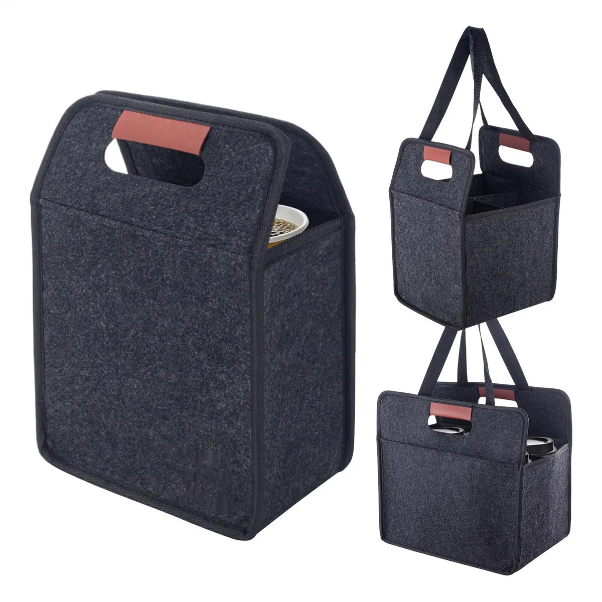 Reusable Felt Drink Cup Carrier Foldable Tote Bag with Handles Drink Cup Carrier Nixie