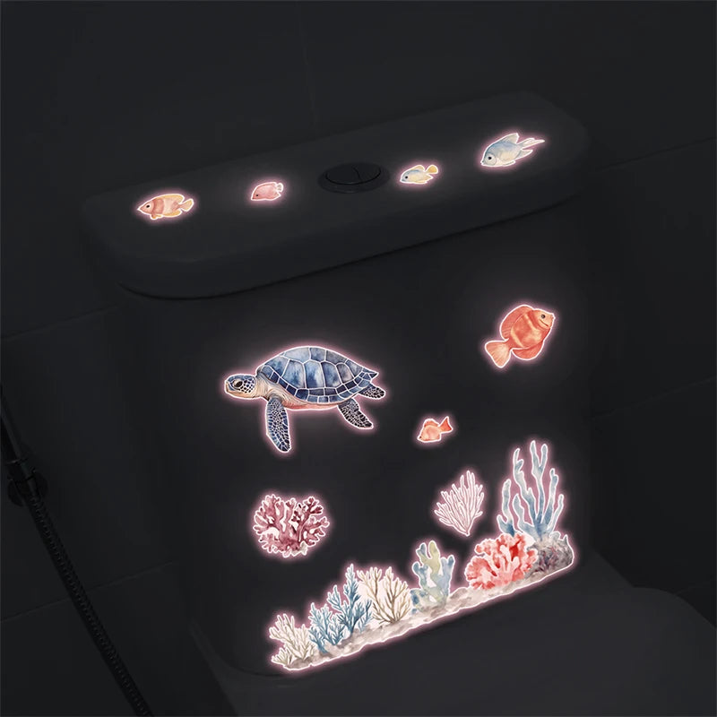 Glow-in-the-Dark Ocean Fish Toilet & Wall Sticker Décor Wall Decal Sticker Nixie