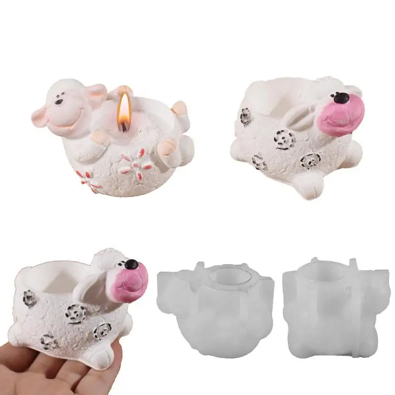 Sheep Flower Pot Silicone Mold – DIY Candle Resin Gypsum Craft Silicone Craft Mold Nixie