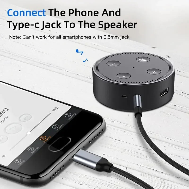USB-C to 3.5mm AUX Cable Adapter for Car, Speakers & Headphones Audio Cable Adapter Nixie